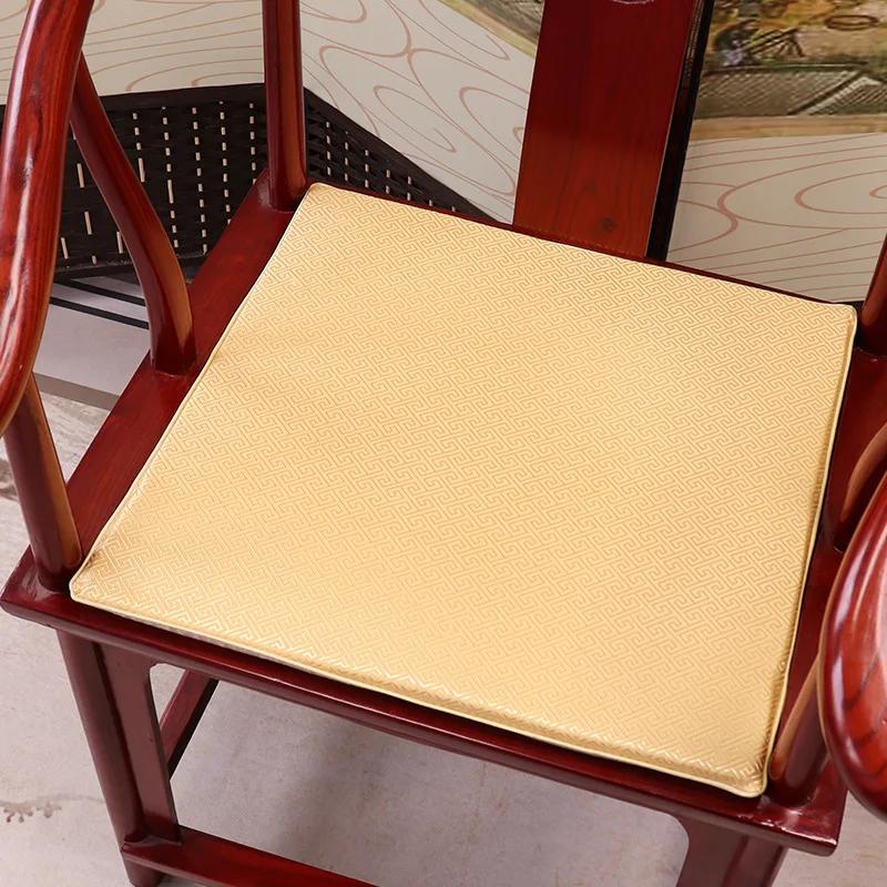 Square Chinese Style Mahogany Sofa Cushion Removable Washable Non-slip Single Seat Cushion Home Chair Pad Soft No Ball No Fading