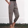 Women's High Waist Drawstring Jogger Pants Relaxed Fit Leopard Print Harem Trousers