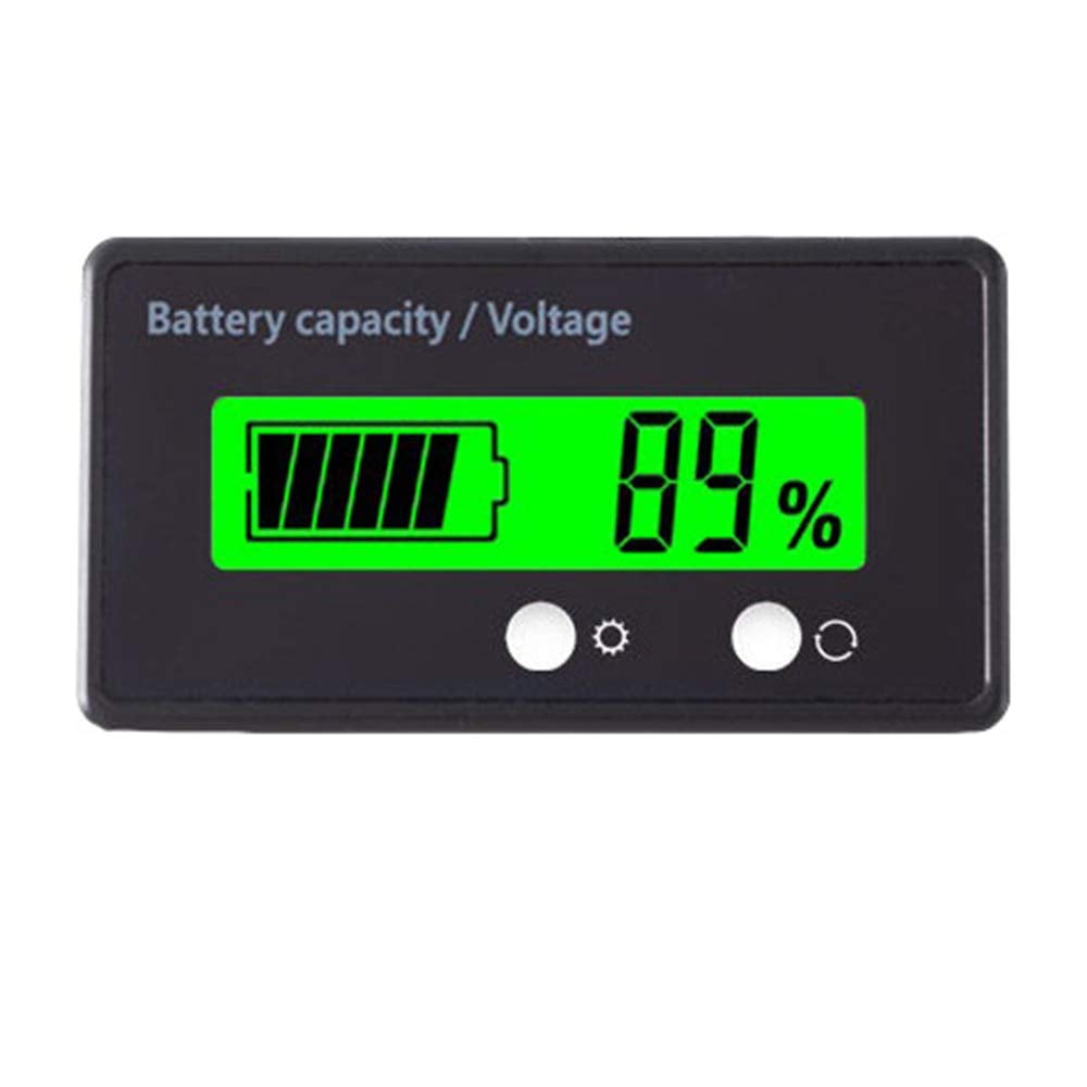 12v green backlight waterproof display 3s 26s lithium battery and lead acid battery digital voltmeter tester Black