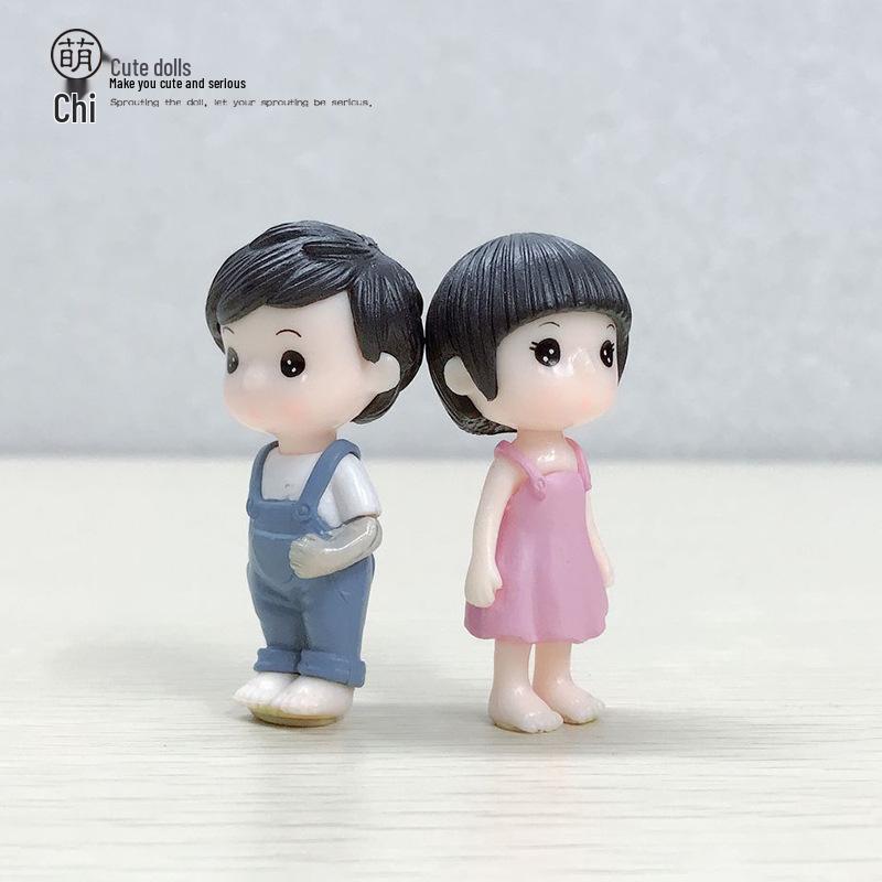 PVC Figure Doll: Car Ornament, DIY Succulent Micro Landscape, Cake Decoration, Strap Couple Toy