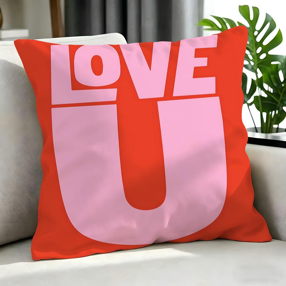Holiday Valentine'S Day Cushion Cover Cushion Cover Set 4Pcs 50X50 45X45 40X40 Pillowcase Decorative Sofa Home Decor