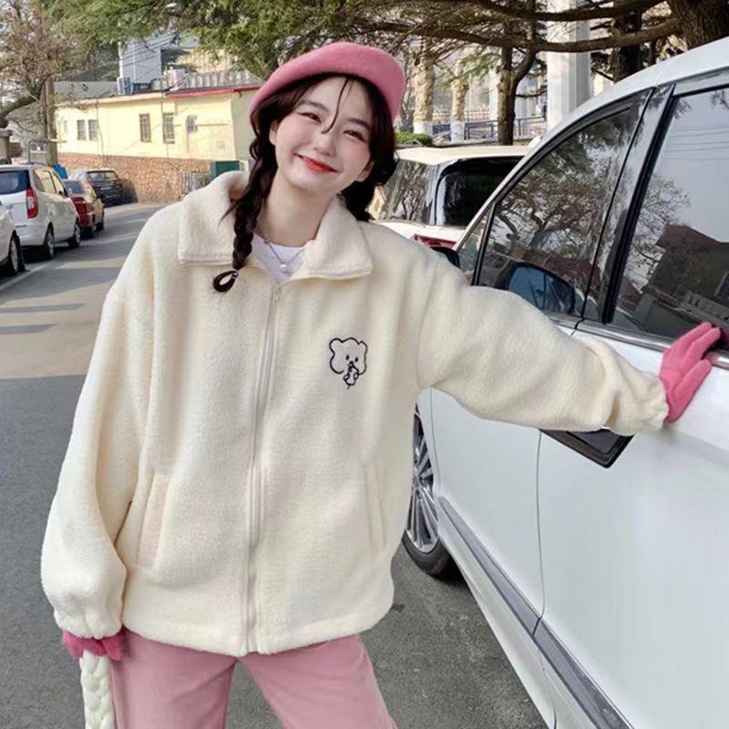 

2024 Autumn/Winter Lambswool Embroidered Casual Zip-Up Cardigan XXL
