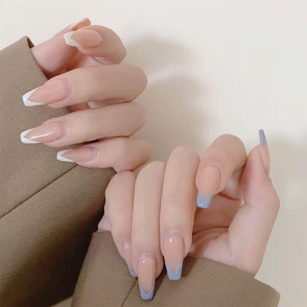

24pcs/Box Detachable Full Cover Artificial Nail Tips Wearable Fake Nails Ballerina False Nails