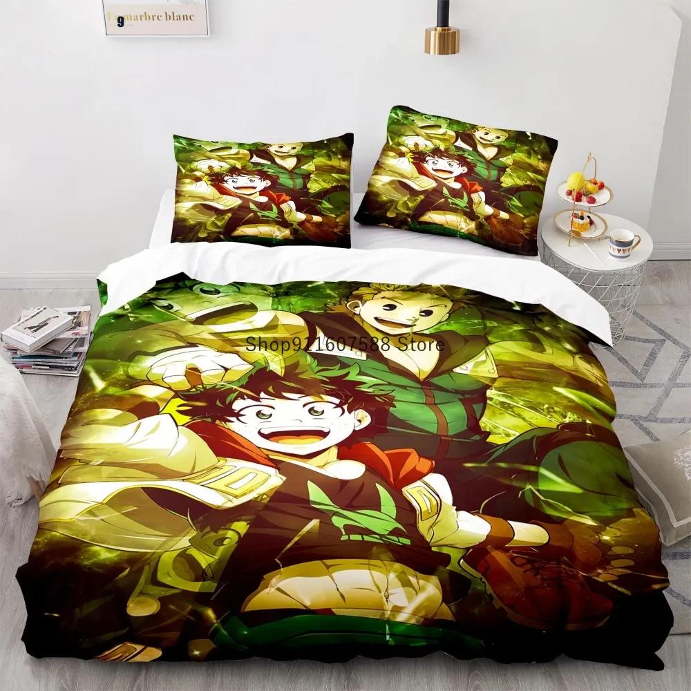 New Anime My Hero Academy Bedding Set Anime Characters Duvet Cover Set 3D Quilt Bed Set Queen King Size Boys Home Textile