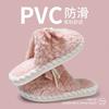 Cotton slippers women's bow lace warm plush bag head simple floor fluffy slippers autumn and winter