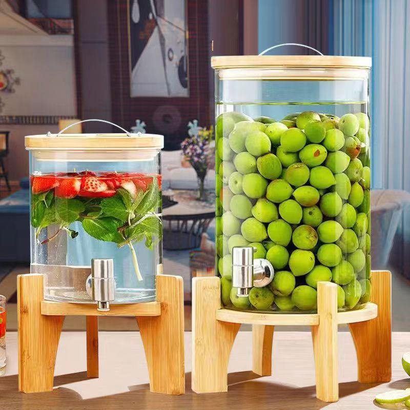Heat-Resistant Fruit Wine Bottle with Faucet, Ideal for Plum Soaking, Grape Winemaking, and Beverage Brewing At Home
