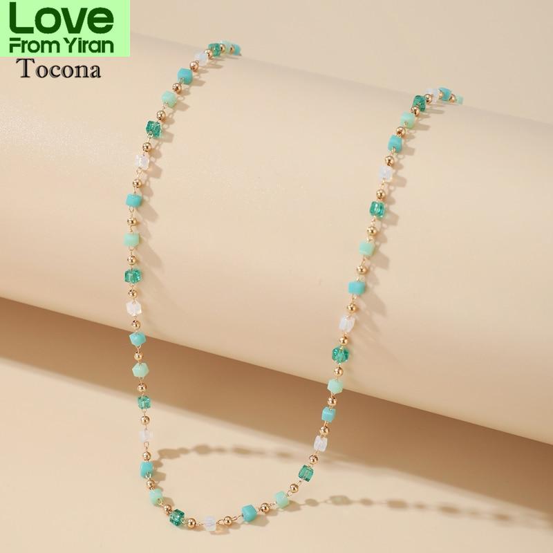 

Tocona Bohemian красочные бусины цепи колье колье для женщин очарование ручной работы украшения для вечеринок Прямая поставка