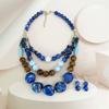 Layering Beaded Collarbone Necklace Set with Matching Earrings Fashionable Multi Strand Acrylic Jewelry For Women