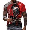 European and American Fashion Retro Spartan Warrior Graphic T-shirt For Men New Trend Casual 3D Printed Cool Personality Tee Top