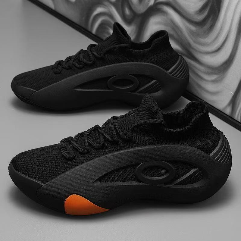 

Flying weaving summer breathable mesh men s shoes heightening non-slip new work walking shoes sports casual socks shoes 39 чёрный