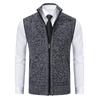 Vest Men's Knitted Sleeveless Sweater Wool Velvet Zipper Cardigan Turn Down Pullovers Turtleneck Sweatercoat Knit Waistcoat