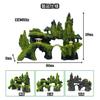 Charmoon Aquarium Rock Mountain Moss Lantern Hideout Shelter Stylish Model Figurine Ornament (Green)