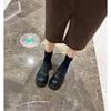Sheepskin~ Platform Muffin Women's Genuine Leather Retro Thick Heel Lace-up Single Shoes British College Style Small Leather Shoes