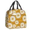 Sunflower With The Light Of Stars Insulated Lunch Tote Bag for Women Floral Cooler Thermal Food Lunch Box Kids School Children