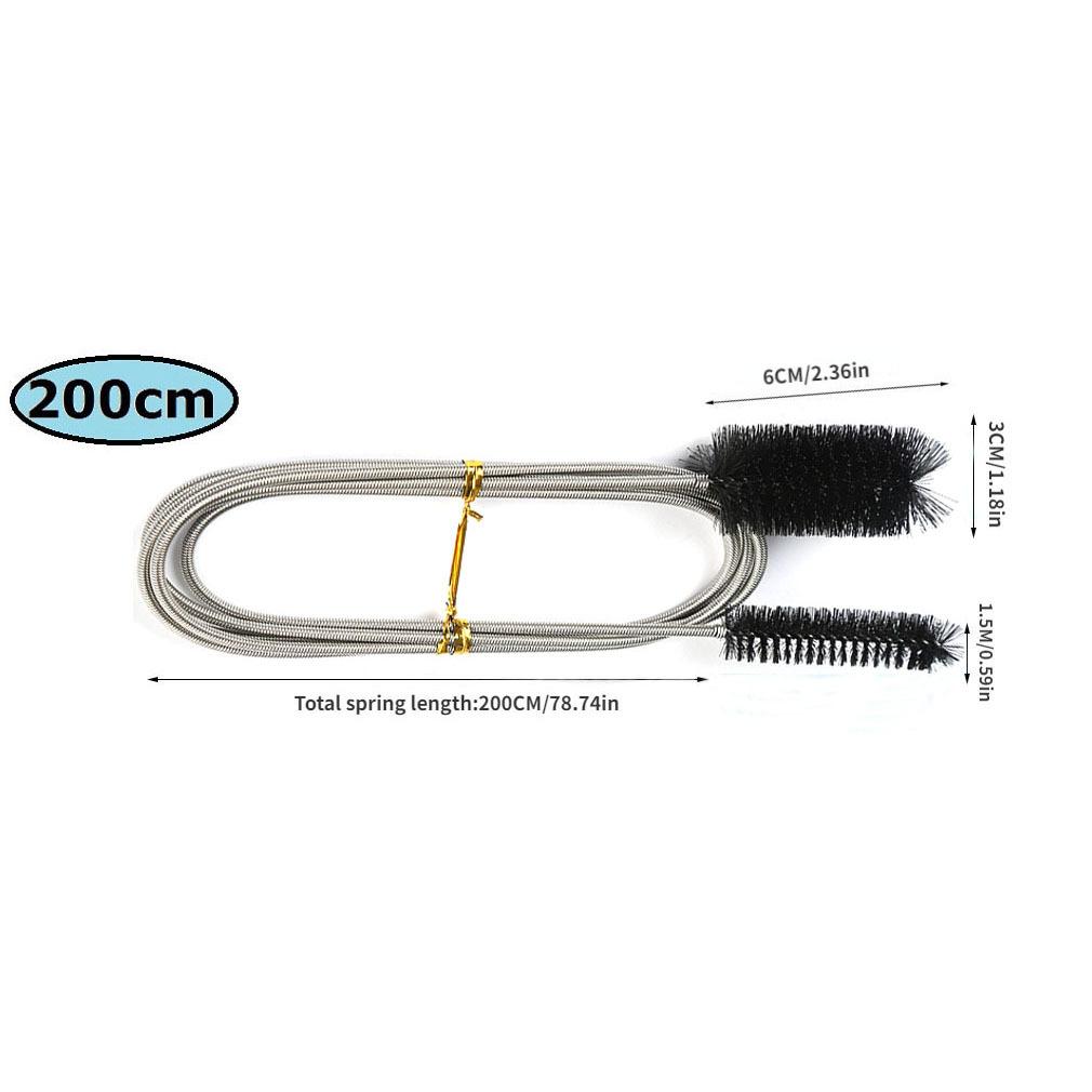 Pipe Cleaning Brush Air Pipe Flexible Double Head Hose Aquarium Accessories Water Tank Cleaner Water Filter Nylon 90/155/200cm/35.43/61.02/78.74inch