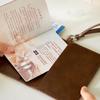 Portable PU Leather Passport Holder Hanging Rope Letter Certificate Storage Bag Card Case Airplane Check-in Storage Card Bag