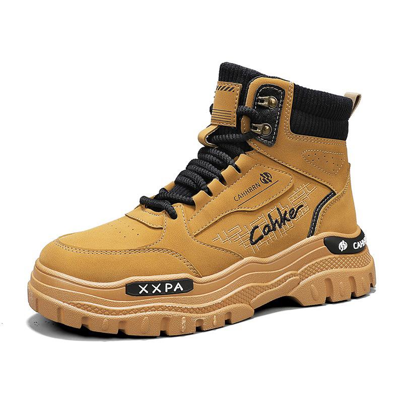 

Men s thick-soled outdoor hiking boots autumn and winter new high-top tooling boots British Martin boots short boots men 44