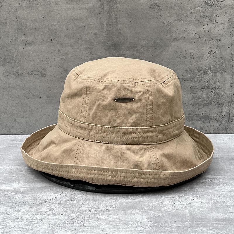 

Japanese Washed Cotton Flanged Bucket Hat Women S Summer Ins Wind Big Eaves Sun Protection Uv Anti-Ultraviolet Sunshade Basin Hat m55-57cm, adjustable to smaller sizes