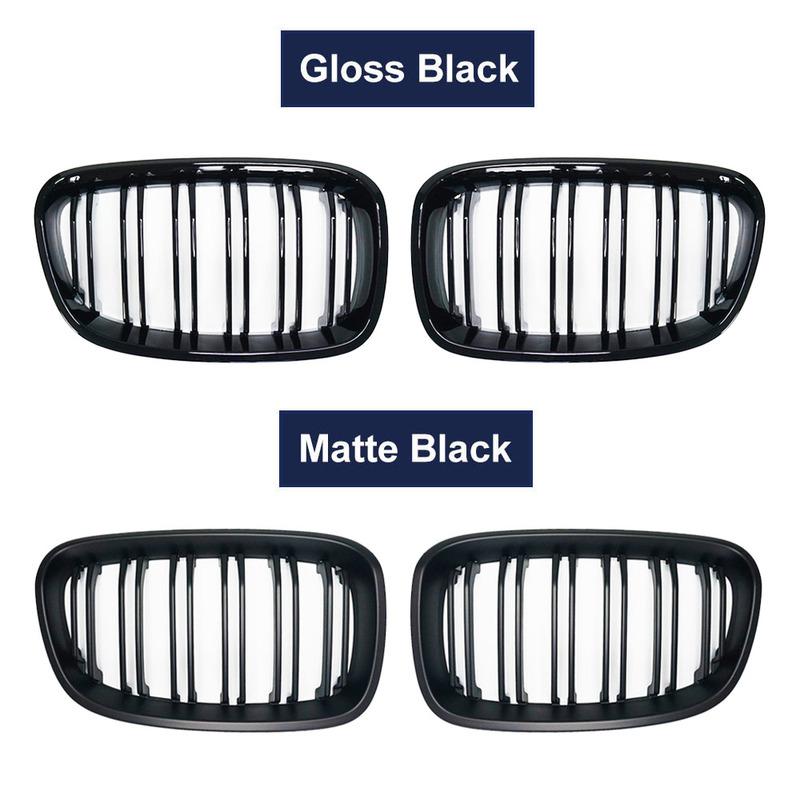 High Quality Front Kidney Grille For BMW 1 Series F20 F21 2011 2012 2013 2014 Double Slat Line Gloss Matte Black Racing Grill