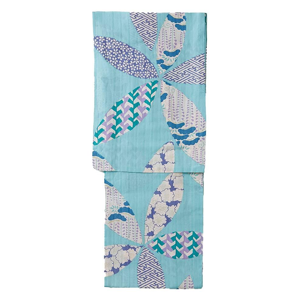 Kimono Yukata Made in Japan Baumwoll-Kimono mit floralem Chiyogami-Muster [Kyoto Yuzen] Damen (Einzelexemplar) - Nihonbashi/Haibara - - Hochwertig -