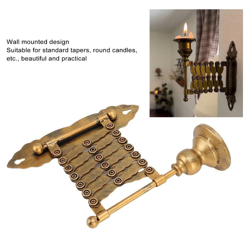 Antique Bronze Finish Metal Candlestick Holder Wall Mounted Candle Holder  Ambient Lighting