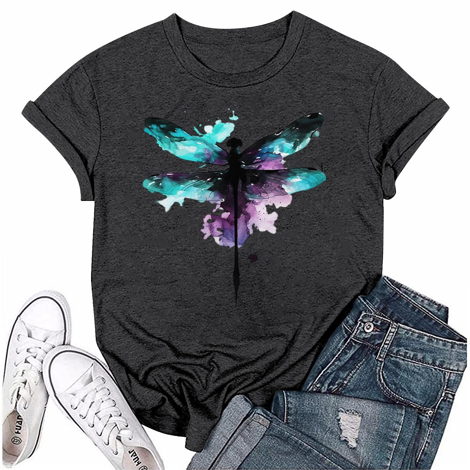 

Женская повседневная футболка с принтом подсолнухов Street Slim Fit с коротким рукавом XXL чёрный