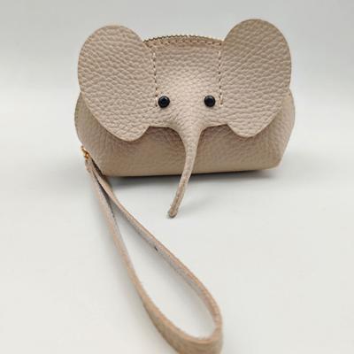 Borsa porta soldi in pelle PU con elefante, porta monete da donna con portachiavi, borse portaoggetti con cerniera multifunzionali, custodia per chiavi