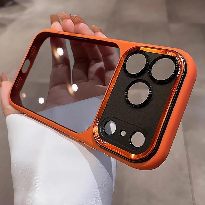 Luxury Transparent Metal Ring Camera Protection Case For iPhone 13 14 15 16 Plus 17 Pro Max Air Shockproof Hybrid Acrylic Cover