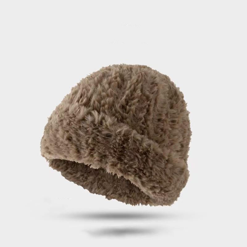 

Осенне-зимняя толстая теплая вязаная шапка-бини коричневый