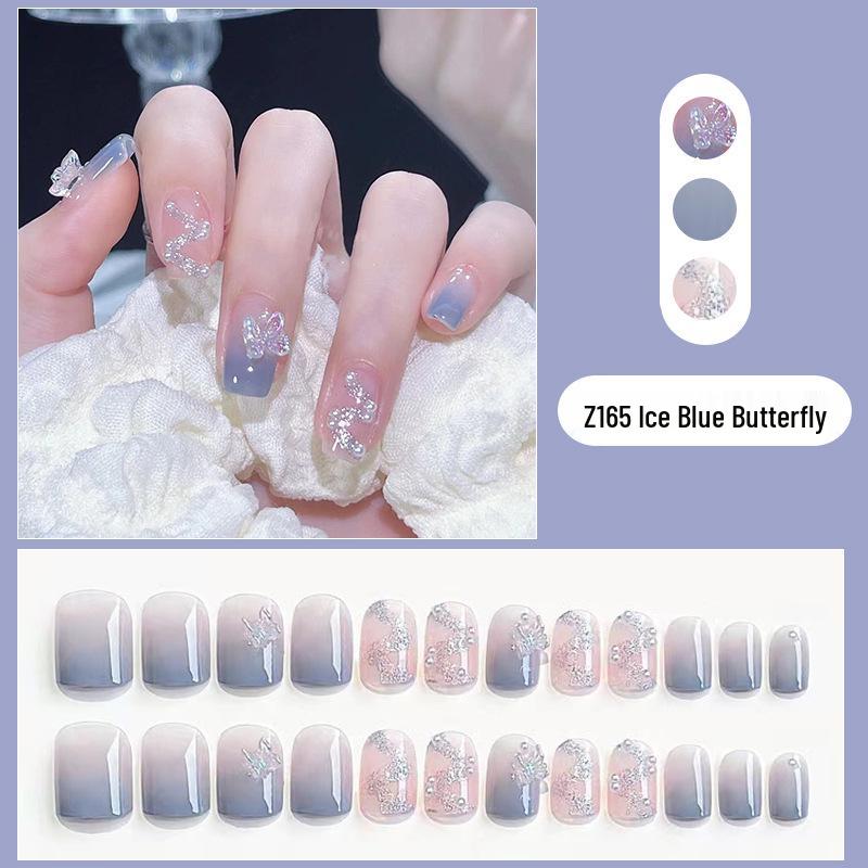 

Наклейки для ногтей «Фея Голубая Бабочка» - Носимые нежные кончики для маникюра