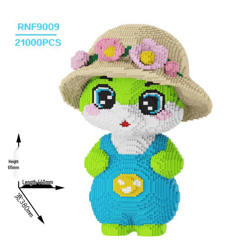 

2025 год Змеи Развивающие строительные блоки Игрушка - Зеленая змея Пазл для мальчиков и девочек, Милые украшения и подарки