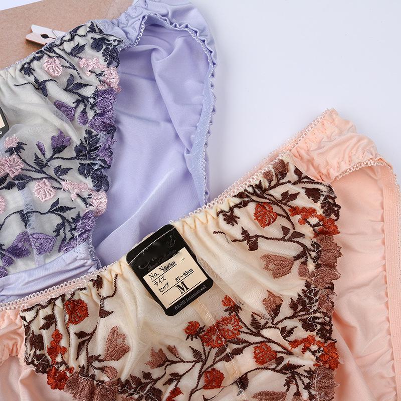 Clearance: Japanese Style Lace Triangle Thongs - Sexy Low-Waist Embroidered Women's Underwear