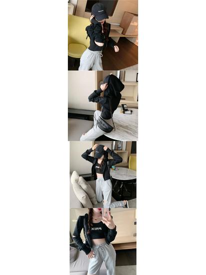 New Women's Trendy Hooded Zipper Cardigan - Long Sleeve Short Sports Jacket for Early Autumn 2025