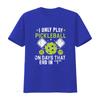 Unisexs I Play Pickleball Funny Player Paddle Lover T Shirt Black Large Vintage Washed Slightly Top For Everyday Wear Breathable