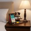 Space Saving Charging Phone Holder Solid Wood Keychain Wallet Storage Rack  Desktop Organization