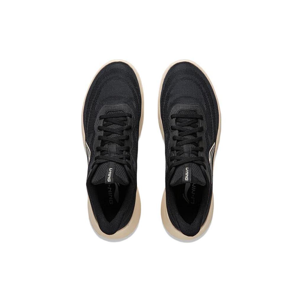 Li Ning Light Strings Cushioning Slip Resistant Abrasion Resistant Lightweight Low Top Running Shoes Men's Black ARSU021-1