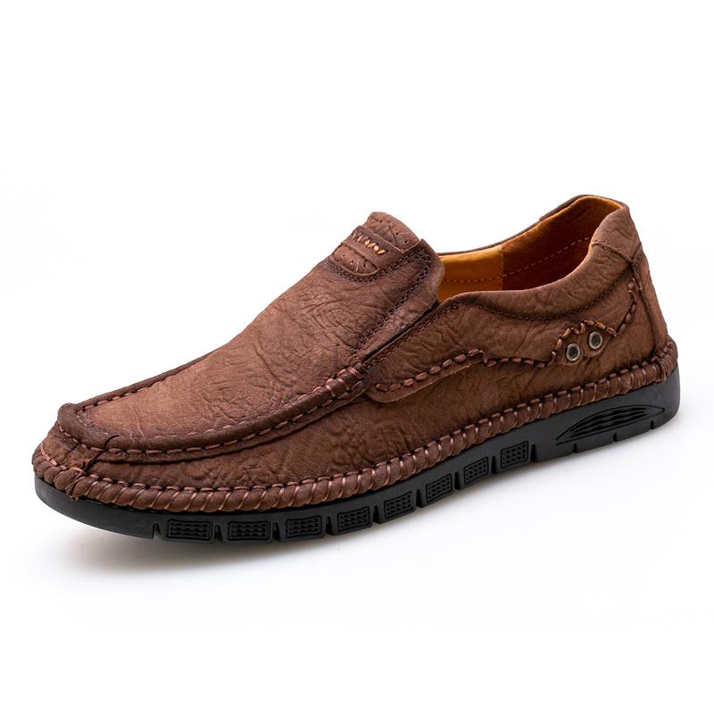 Herren Echtleder Freizeitschuhe Slipper Herren Loafer Outdoor Mokassins Atmungsaktive Schuhe Rindsleder Business Formelle Schuhe