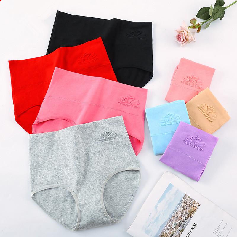 

Comfortable High Waist Cotton Plus Size Women s Underwear With Sculpting Breathable Fabric Black,L