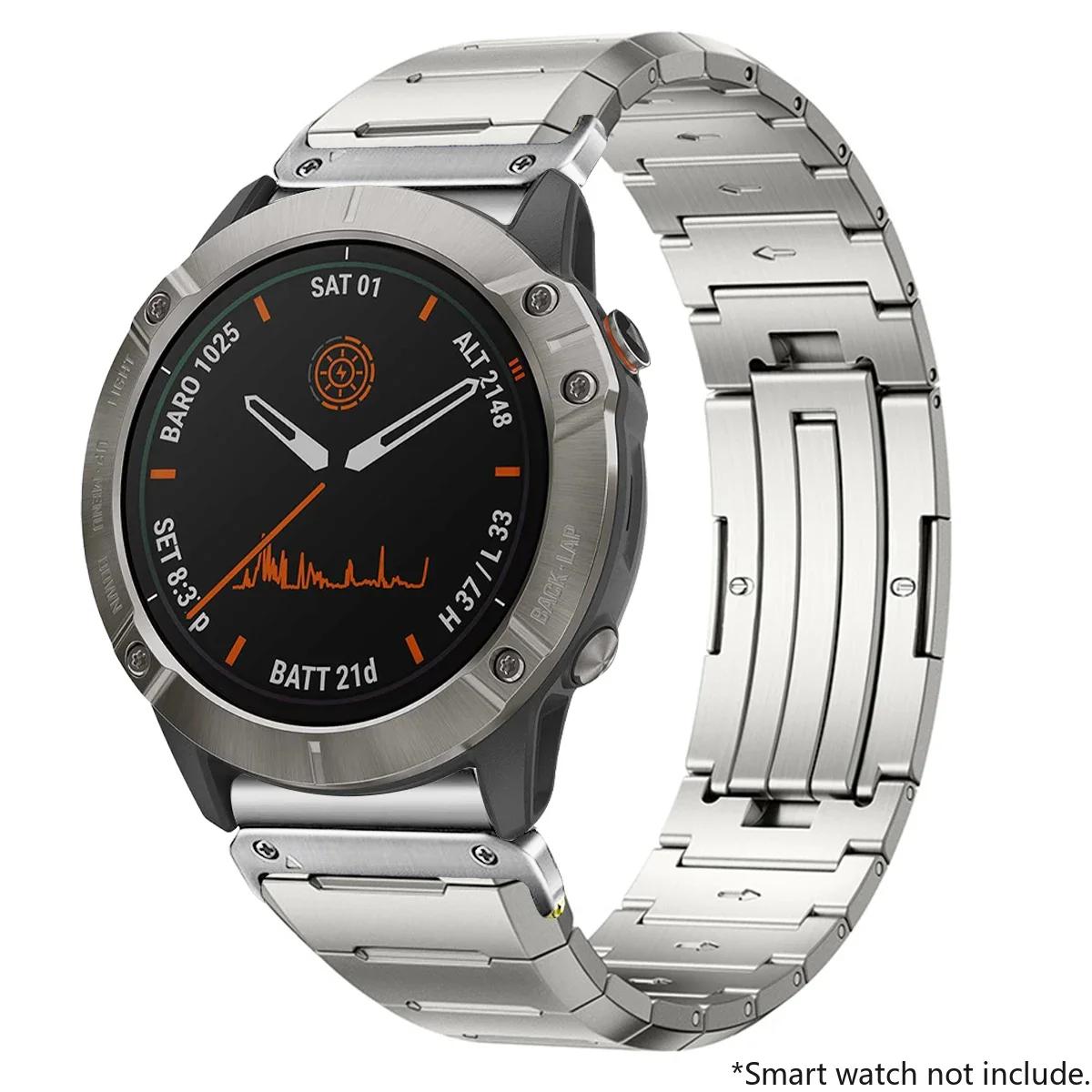 

QuickFit 26mm Metal Strap For Garmin Fenix 8 51mm 7X 6 6X Pro 5X Stainless Steel Band For Garmin Fenix 3 5 5X Plus Bracelet Belt 26mm серебряный