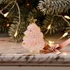 Colorful Glazed Figurine Mini Christmas Tree Figurine, Handmade Colored Glaze Tabletop Ornament Durable Glass Decor with Star Top for Xmas Indoor Desk
