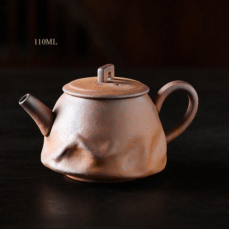 Raw Ore Rough Pottery Tea Pot, Handmade Tea Set, Single Pot, 120cc Small Tea Pot