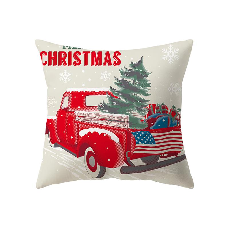 Merry Christmas Tree Decoration Printed Pattern Cushion Cover Home Living Room Sofa Decoration Polyester Pillow Pillow Cover