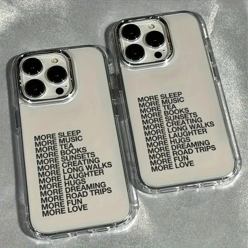 Minimalist Personalized English Pattern Frame Phone Case For IPhone 17 16 16E 15 14 13 12 11 Pro Max Max Plus Cute INS Cover