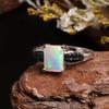 925 Sterling Silber Bunte Oktober Birthstone Natürlichen Opal Ring elegante edle Frauen Jahrestag & Urlaub Geschenk