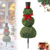 Christmas Snowman Topiary Artificial Snowman Shaped Topiary Tree Pot with Red Bow Santa Hat for Indoor Outdoor Home Porch Yard Holiday Decor