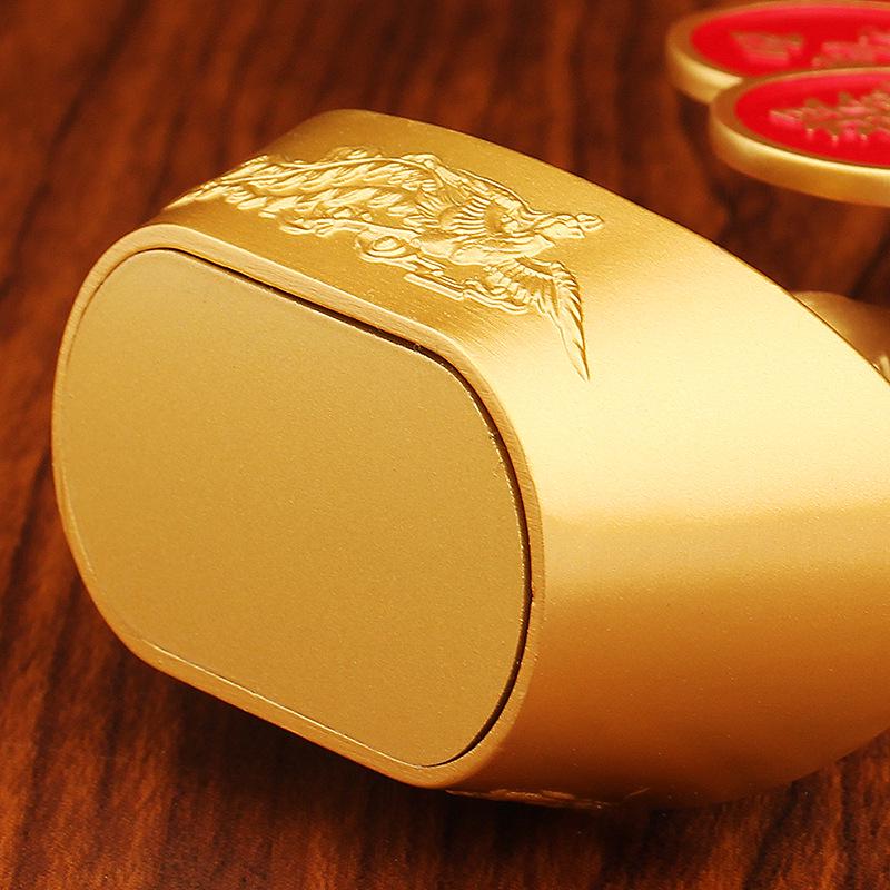 Golden Windmill Dragon Phoenix Metal Ornament