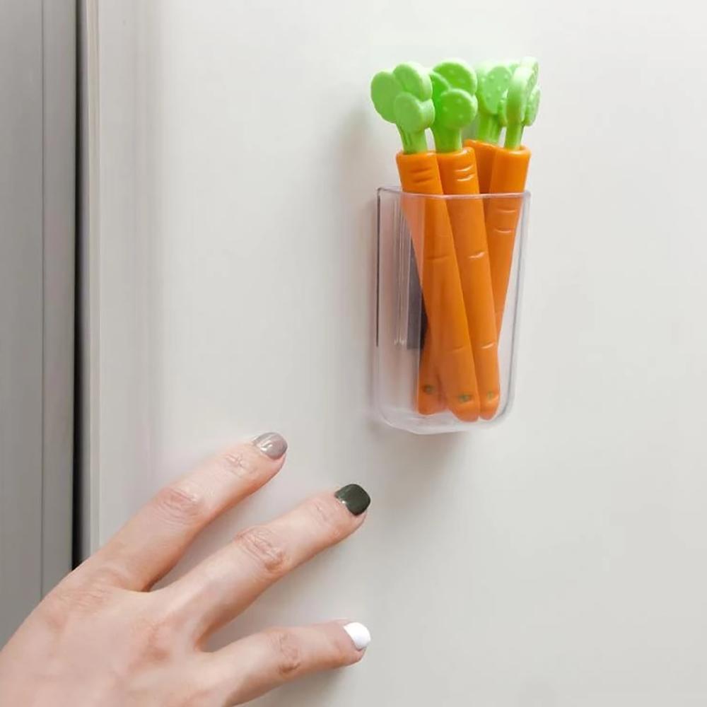 5Pcs Sealing Tongs Food Bag Closure Clip Carrot Shape Moisture Proof Kitchen Fresh Keep Accessories Refrigerator Sticker