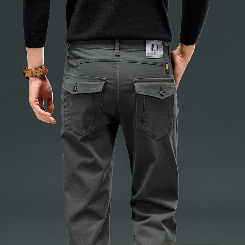 High-End Business Casual Pants for Men, Spring and Autumn New Style, Loose Straight-Leg, Stretchy, Simple and Versatile Long Pants