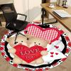 1pc Teddy Bear Love Heart Carpet for Office Non-Slip, Round Carpet, Soft & Comfortable, Carpet for Office, Lightweight Round Floor Mat