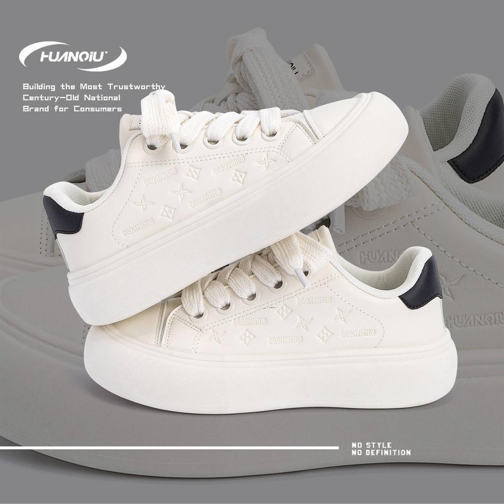 Global Trend White Shoes Men's ZHQ68226 Spring Leather Printing Men's Shoes Versatile Platform Casual Board Shoes Men